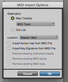 MIDI Import tool